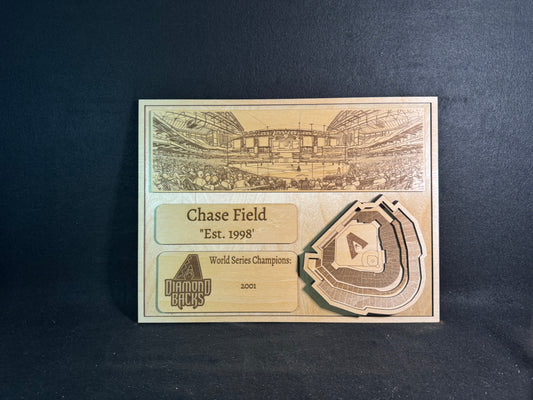 Chase Field 3D Layered Wood Art - Arizona Baseball (Handmade)