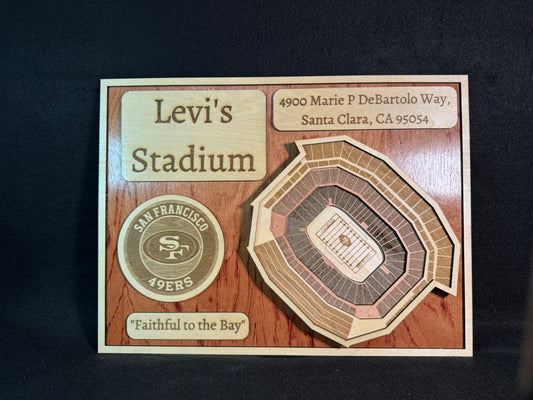 Levi's Stadium 3D Layered Wood Art - San Francisco 49ers Football (Handmade)