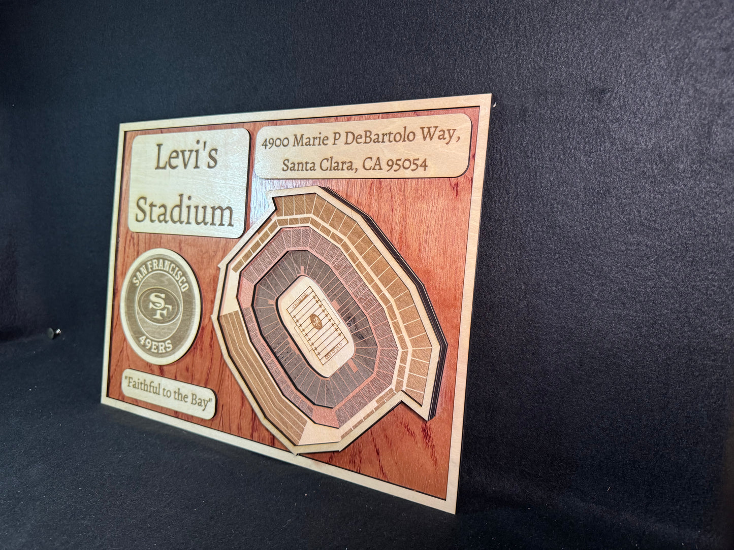 Levi's Stadium 3D Layered Wood Art - San Francisco 49ers Football (Handmade)