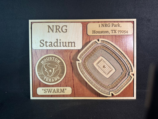NRG Stadium Field 3D Layered Wood Art - Houston Texans Football (Handmade)