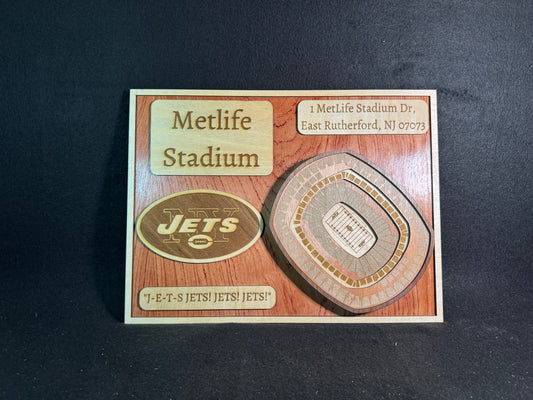 MetLife Stadium 3D Layered Wood Art - New York Jets Football (Handmade)