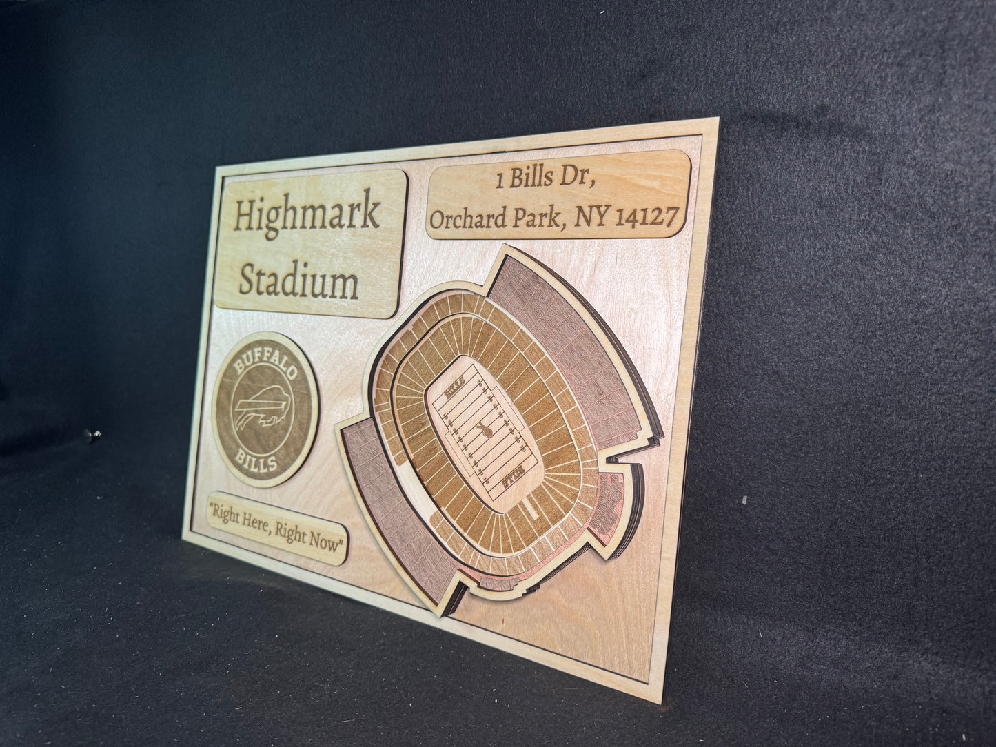 Highmark Stadium 3D Layered Wood Art - Buffalo Bills Football (Handmade)