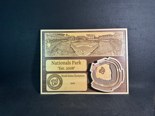 Nationals Park 3D Layered Wood Art - Washington Nationals Baseball (Handmade)