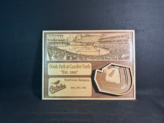 Oriole Park at Camden Yards 3D Layered Wood Art - Baltimore Orioles Baseball (Handmade)