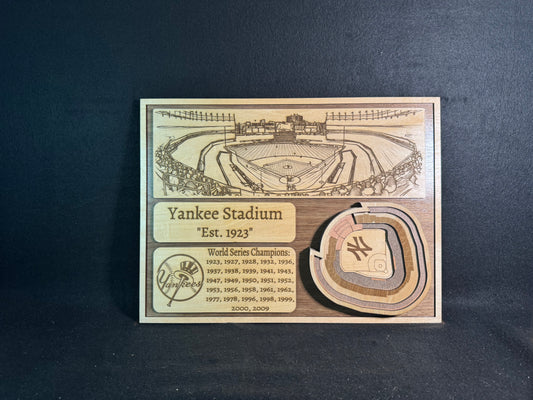 Yankee Stadium 3D Layered Wood Art - New York Yankees Baseball (Handmade)
